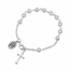 7 Inch Silver Plated Miraculous Medal Rosary Bracelet