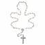 7mm Capped Pearl Bead Rosary with Crucifix and Miraculous Center