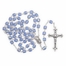 7mm Capped Sapphire Bead Rosary with Crucifix and Madonna with Baby Center