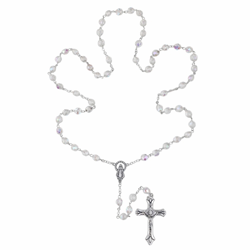 7mm Crystal Fire Beads and Miraculous Center Rosary