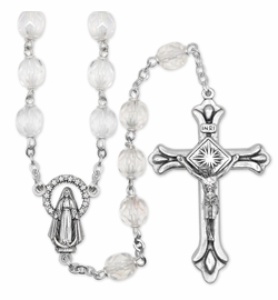 7mm Crystal Fire Beads and Miraculous Center Rosary