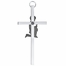 8-1/4 Inch Silver Plated Metal Wall Cross with Centered Kneeling First Communion Boy