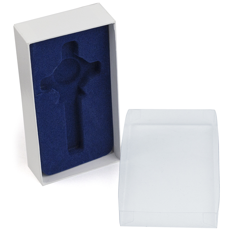 81/4 Inch Silver Plated Metal Wall Cross with Centered Kneeling First Communion Boy