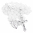 8.5mm White Glass Bead Rosary with Crucifix and Miraculous Center