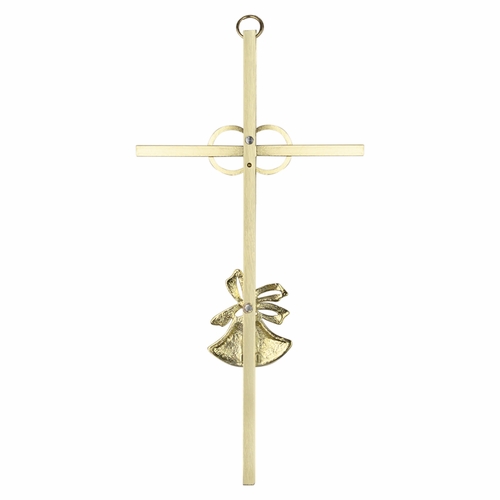 8 Inch Brass 50th Wedding Anniversary Wall Cross