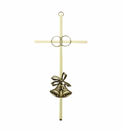8 Inch Brass 50th Wedding Anniversary Wall Cross