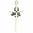 8 Inch Brass Wall Cross with Centered Pewter First Communion Chalice