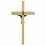 8 Inch Oak Wood and Gold Plated Cross Wall Crucifix with Pewter Christ Corpus