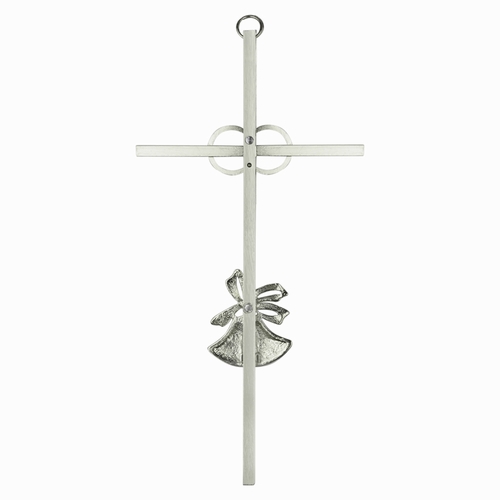 8 Inch Silver Plated 25th Wedding Anniversary Wall Cross