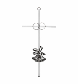 8 Inch Silver Plated 25th Wedding Anniversary Wall Cross