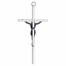 8 Inch Silver Plated Metal with Pewter Corpus Wall Crucifix