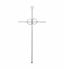 8 Inch Silver Plated Wedding Wall Cross