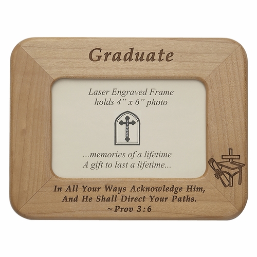 8 x 6-1/2 Inch Maple Wood Graduate Photo Frame