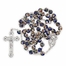 8mm Blue Cloisonne Beads Rosary with Crucifix and Madonna Center