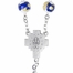 8mm Hand-Painted Blue Ceramic Bead Rosary with Crucifix and Miraculous Center