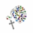 8mm Murano Glass Heart Bead Rosary with Crucifix and Madonna Center