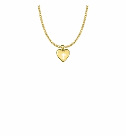 9/16 Inch 18KT Gold Plated Over Sterling Silver Cross on Heart Locket Necklace