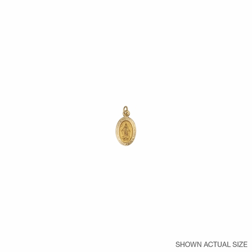 9/16 Inch Oval 14KT Gold Miraculous Medal