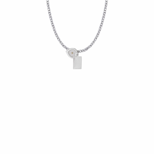 9/16 Inch Sterling Silver Mustard Seed Passage Plate and Heart Necklace