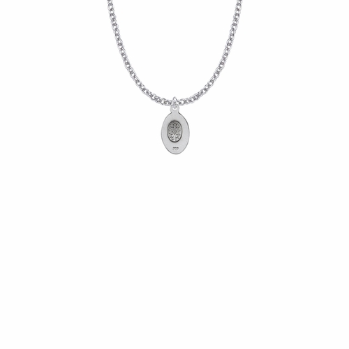 9/16 Inch Sterling Silver Oval Miraculous Baby Medal