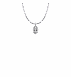 9/16 Inch Sterling Silver Oval Miraculous Medal