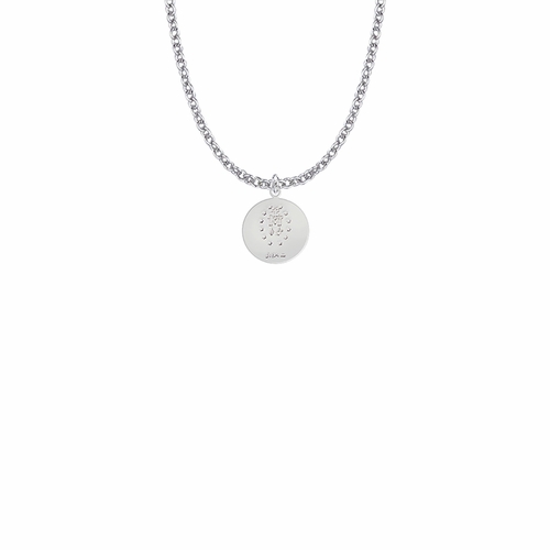 9/16 Inch Sterling Silver Round Blue Enameled Miraculous Medal