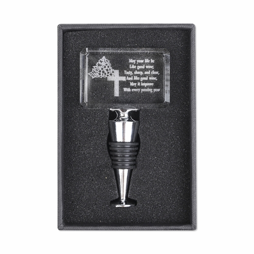 Engraved "May Your Life Be Like Fine Wine" Crystal Bottle Stopper