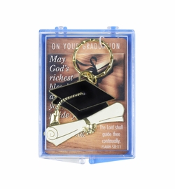 Graduation Boxed Gift Set-Includes Verse Card and Enameled Keychain
