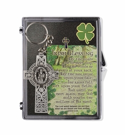 "Irish Blessings" Appreciation Boxed Gift Set-Includes Verse Card, Keychain, and Lapel Pin