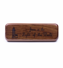 "Jesus is the Light of the World" Laser Engraved Rosewood Box and Ball Point Pen Set