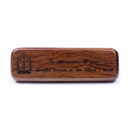 Service Appreciation Eucharistic Minister Laser Engraved Rosewood Box and Ball Point Pen Set