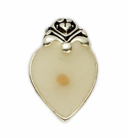 Silver Plated Heart Pin with Mustard Seed