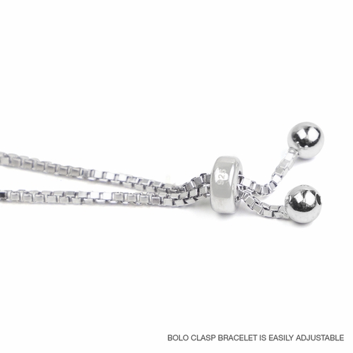 Sterling Silver and Cubic Zirconia Stone Two-Tone Star of David and Cross Adjustable Bolo Bracelet