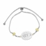 Sterling Silver Two-Tone Miraculous Medal Adjustable Bolo Bracelet