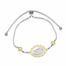 Sterling Silver Two-Tone Miraculous Medal Adjustable Bolo Bracelet