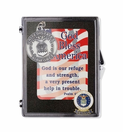 United States Air Force Veteran "God Bless America" Appreciation Boxed Gift Set-Includes Verse Card, Keychain, and Lapel Pin