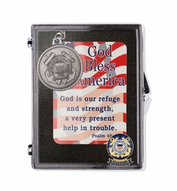 United States Coast Guard Veteran "God Bless America" Appreciation Boxed Gift Set-Includes Verse Card, Keychain, and Lapel Pin