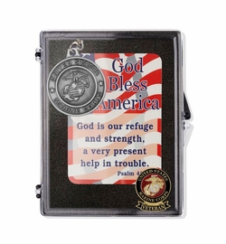 United States Marine Corps Veteran "God Bless America" Appreciation Boxed Gift Set-Includes Verse Card, Keychain, and Lapel Pin