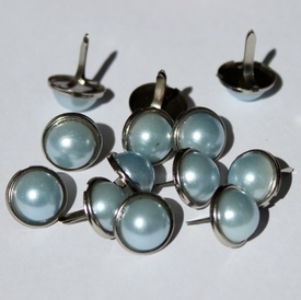 12mm Pearl Brads - Light Blue