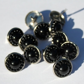 14mm Pearl Brads - Black