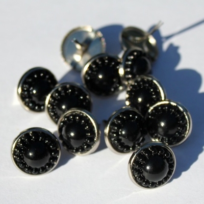 14mm Pearl Brads - Black