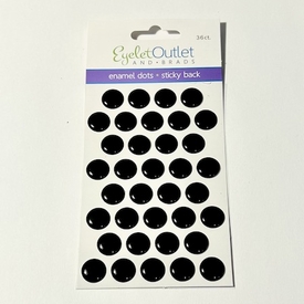 Flat Top Emamel Dots - 12mm Black