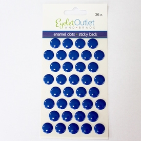 Flat Top Emamel Dots - 12mm Blue