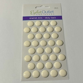 Flat Top Emamel Dots - 12mm White