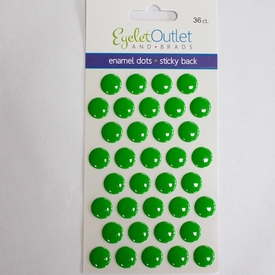 Flat Top Enamel Dots - 12mm Green