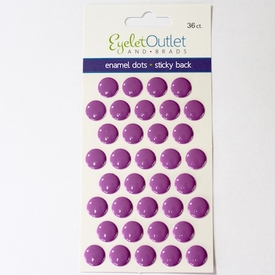 Flat Top Enamel Dots - 12mm Purple