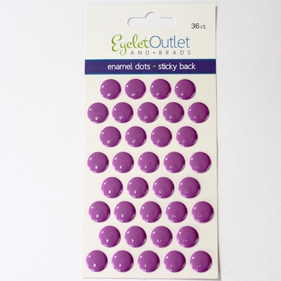 Flat Top Enamel Dots - 12mm Purple
