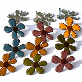 Stitched Flower Brads - Fall