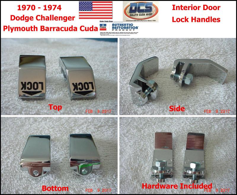 1970 71 72 73 74 Cuda Challenger Interior Door Lock Handles 2999950