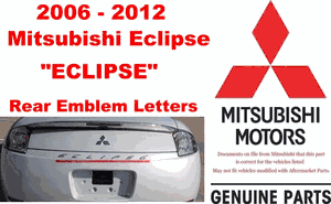2006 2012 Mitsubishi Eclipse Factory Rear Bumper Emblem "ECLIPSE" New OEM